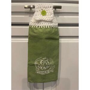 Crochet Top Kitchen Towel- Eat Your Veggies